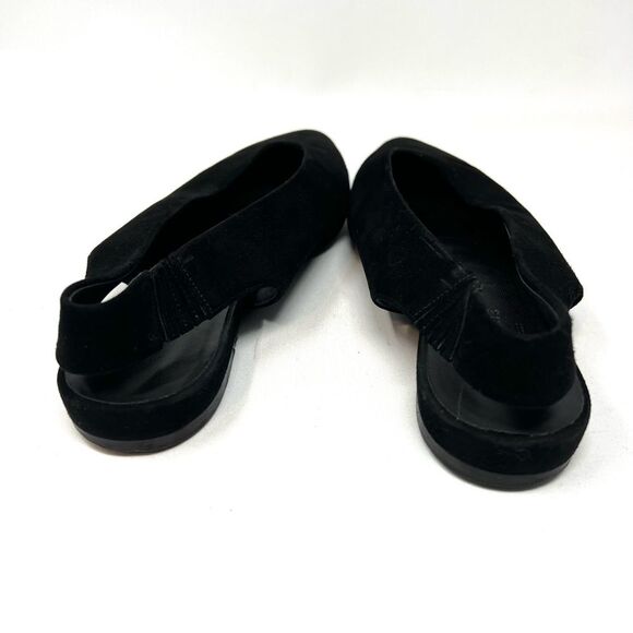 Everlane The V Slingback Black Suede Flats Sandals Sz 9.5 - Picture 8 of 8